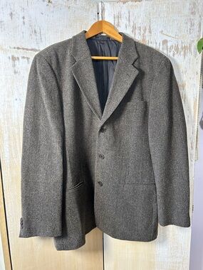 Vintage Italian Emporio Armani Brown Herringbone Sport Coat
